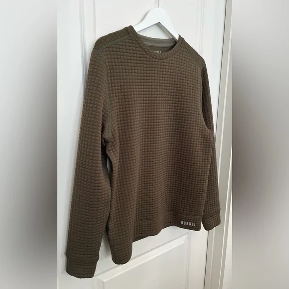 NOBULL Men’s Sweatshirt Waffle Crew Pullover Performance Training Gym Green SZ M - Picture 2 of 8
